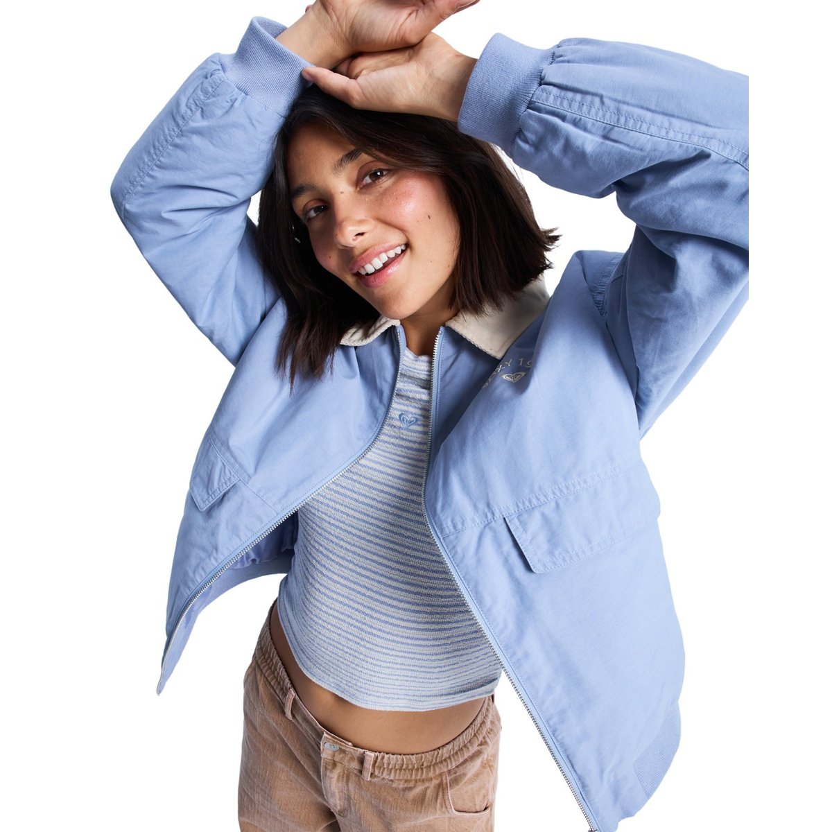 Veste aviateur en sergé de coton SWEET TALK. bleu blue blizzard, ROXY