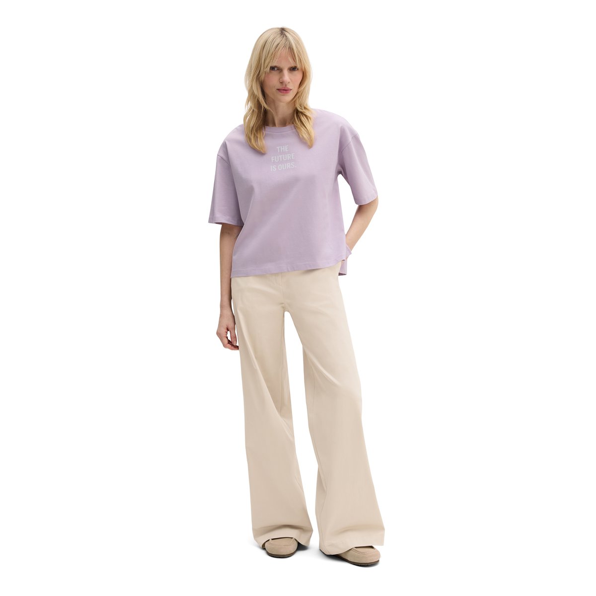 Woman's Day T-shirt régulier en pur coton bio lilas, MARC O'POLO