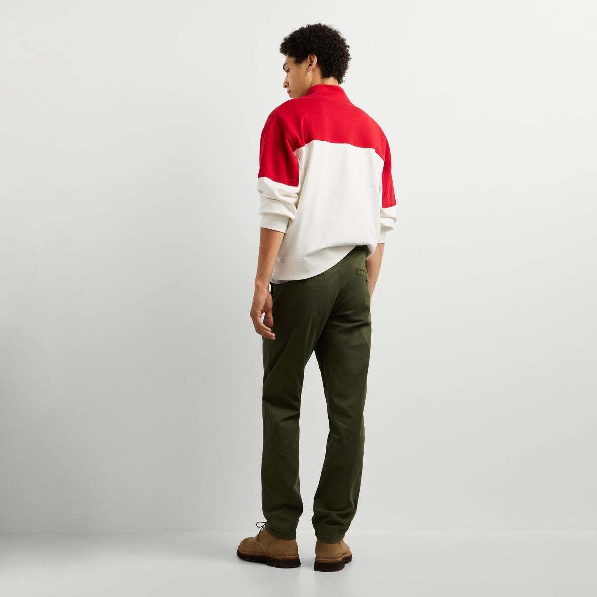 Pantalon Chino En Sergé Coupe Slim trench green, PEPE JEANS