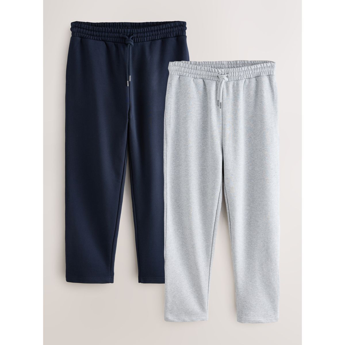 Pantalon de jogging droit épais, lot 2 gris chiné/bleu marine, NEXT