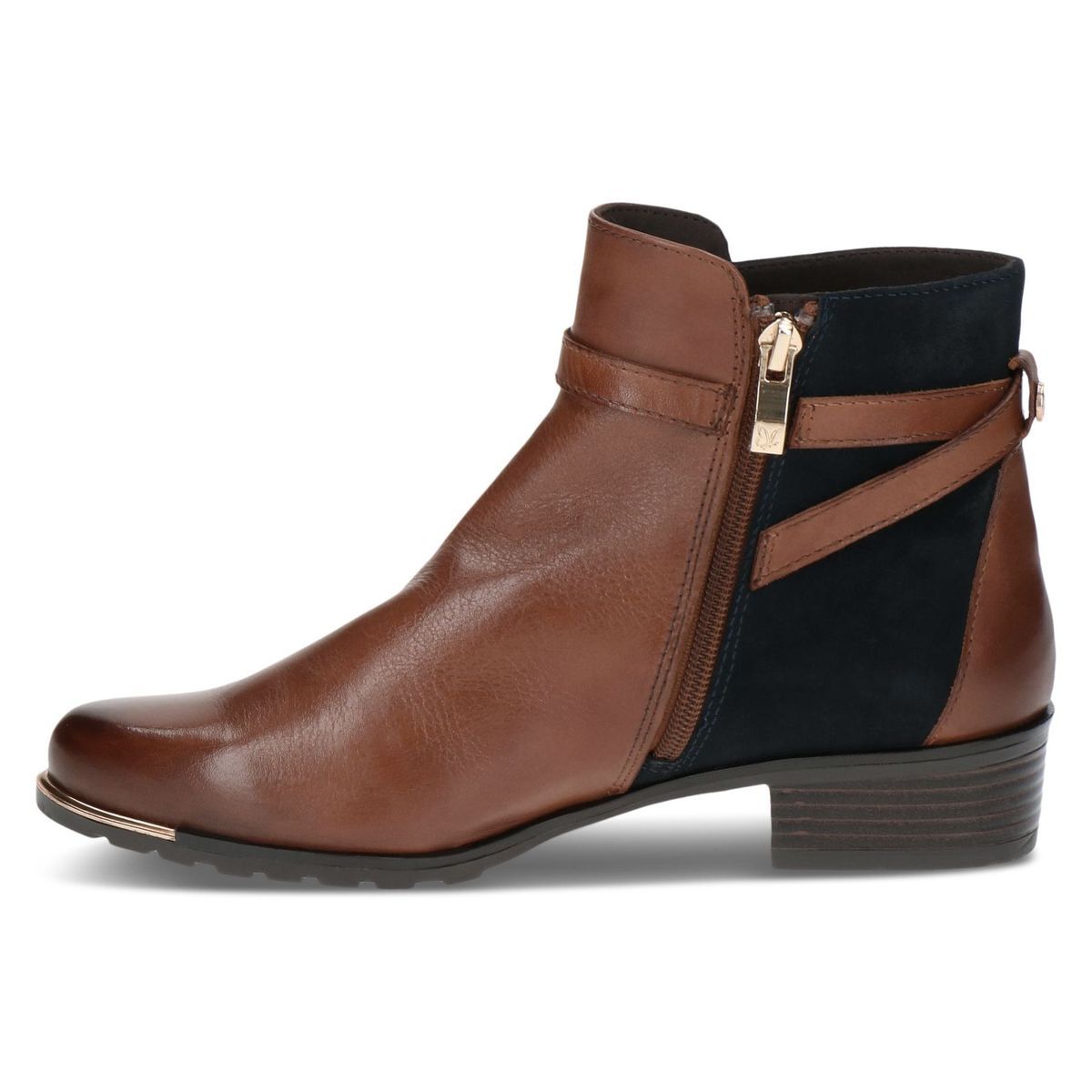 Bottine en cuir marron chocolat nubuck, CAPRICE