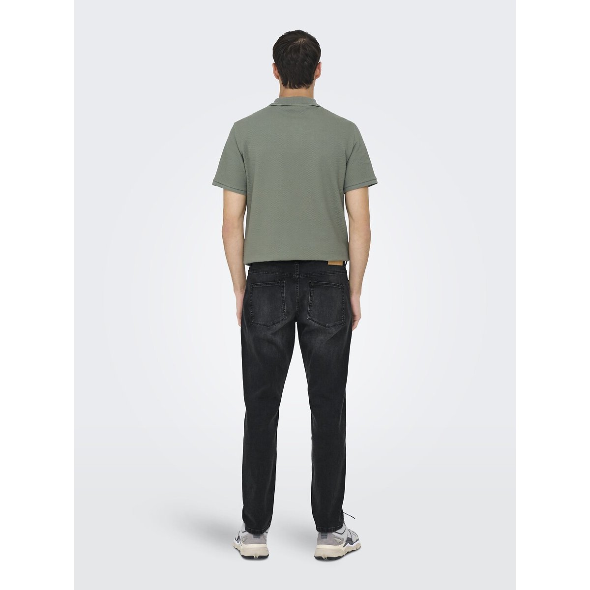 Jean droit Sweft noir délavé, ONLY & SONS