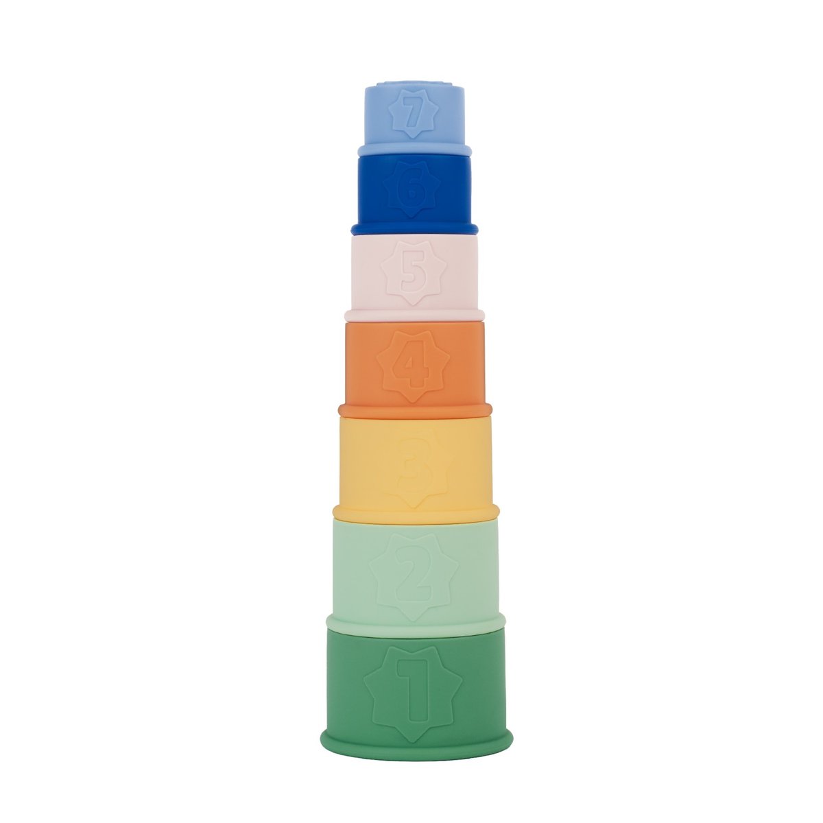 Tasses empilables ludiques pour le bain de bébé multicolore, BADABULLE