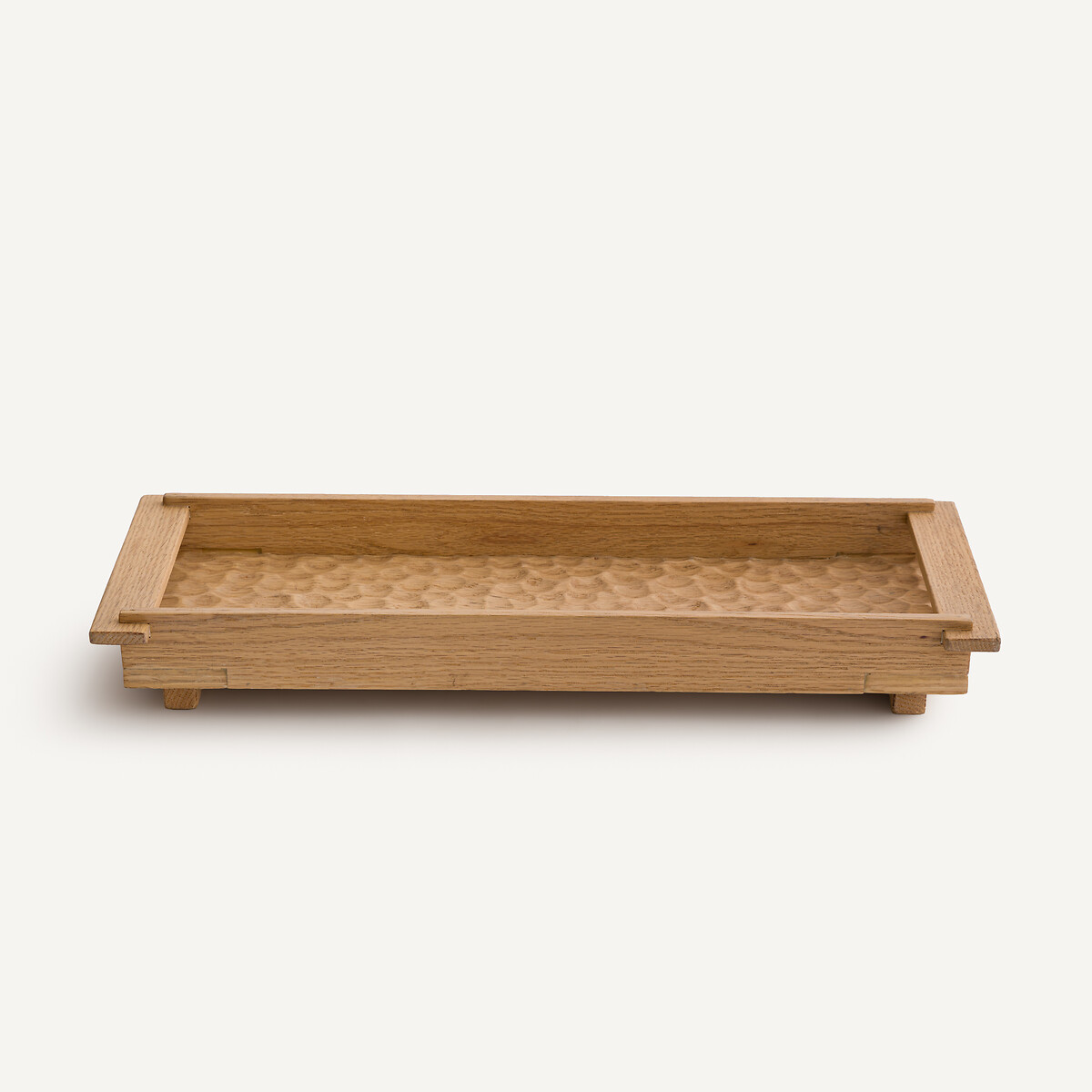 Plateau rectangulaire en chêne massif gougé, profondeur 18 cm, AZAEL chêne naturel, AM.PM