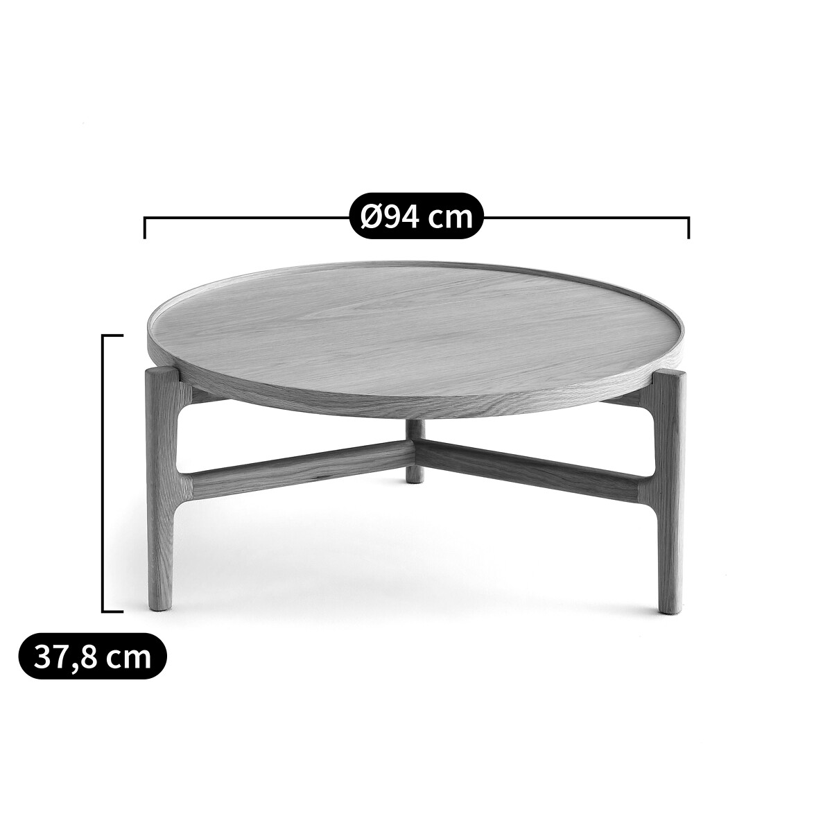Table basse ø94 cm chêne, Alyasa chêne naturel, AM.PM