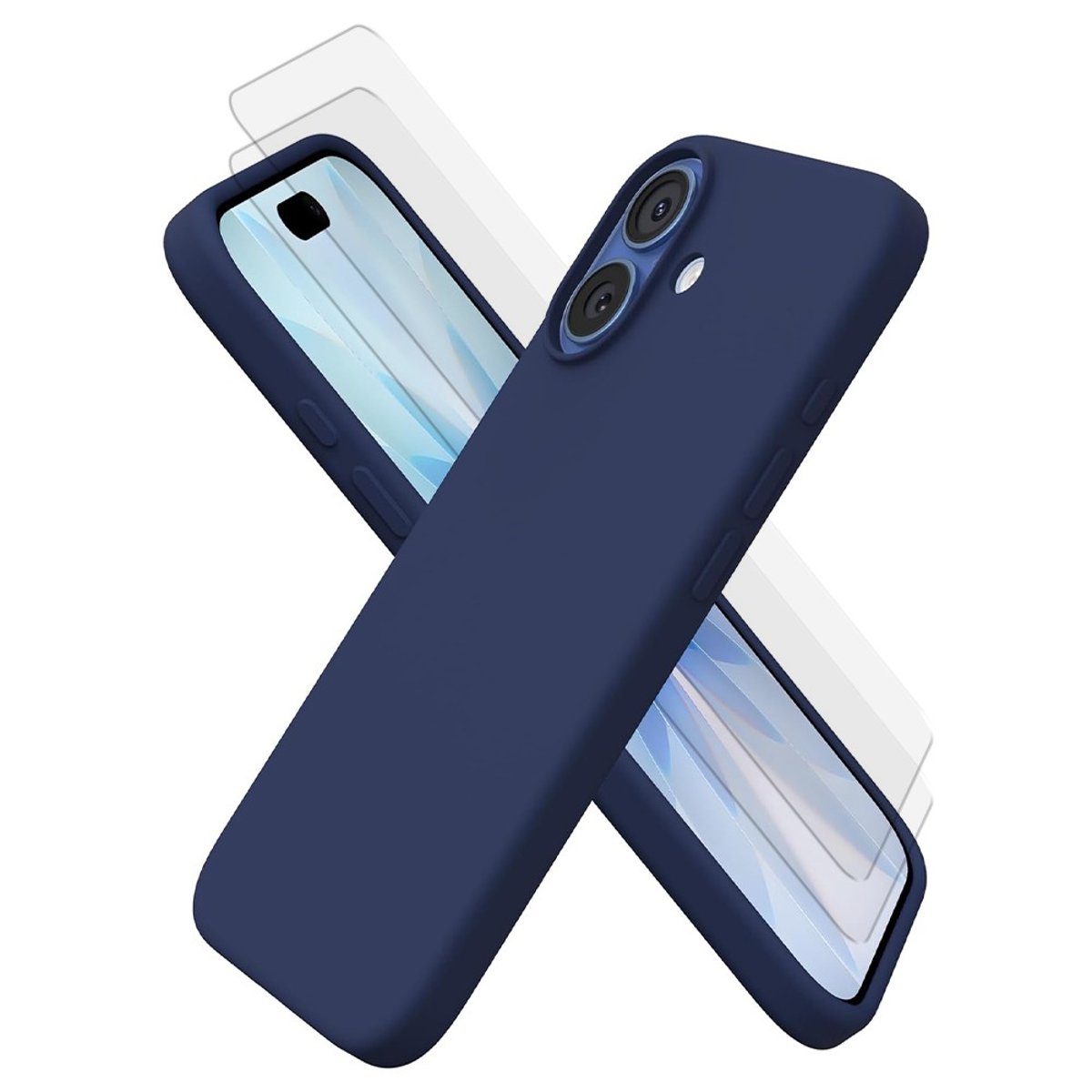 Coque iPhone 17 antichoc + 2 vitres bleu, EVETANE