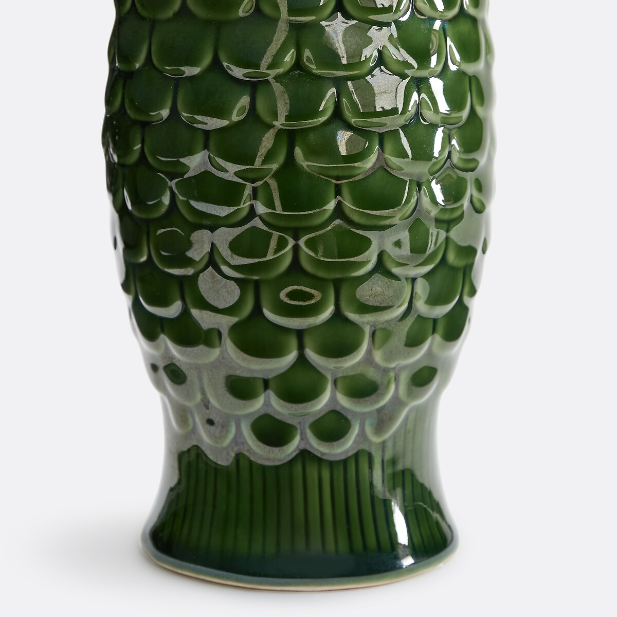 Vase poisson en céramique reliéfée, hauteur 22,2 cm, NÉMÉO vert, LA REDOUTE INTERIEURS
