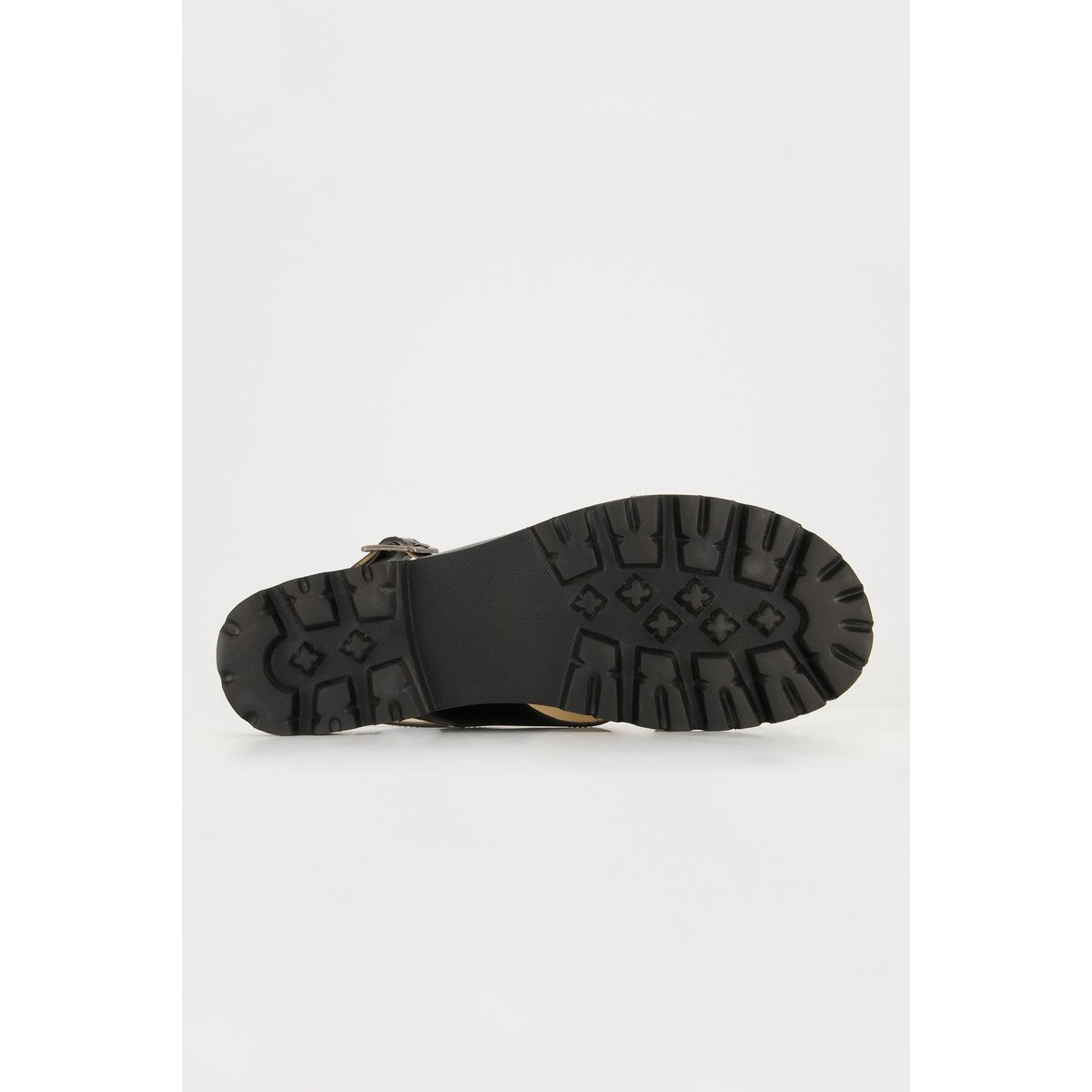 Sandales en cuir. Brides croisées - largeur H , pied large noir, ULLA POPKEN