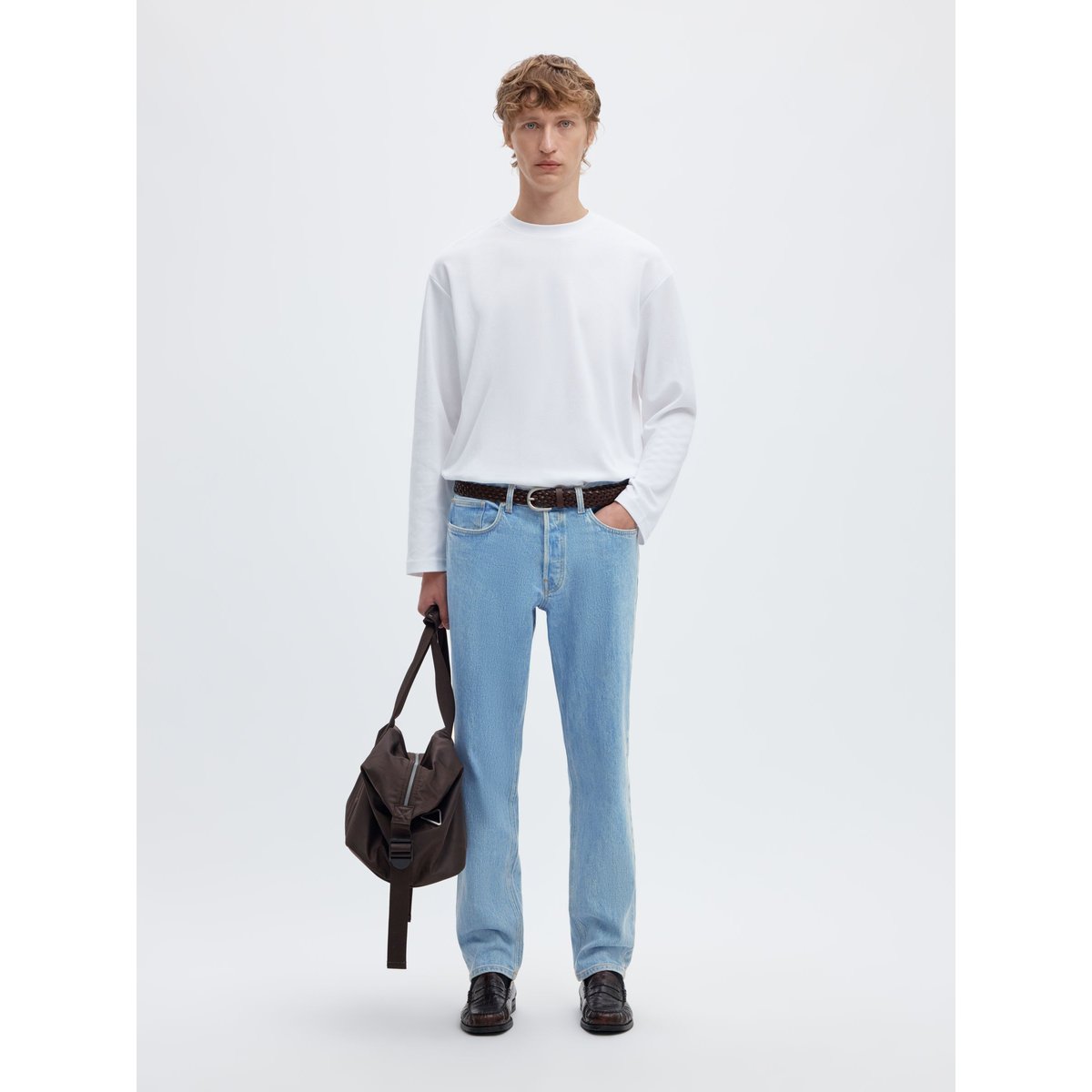 Jean Coupe Fuselée light blue denim, SELECTED