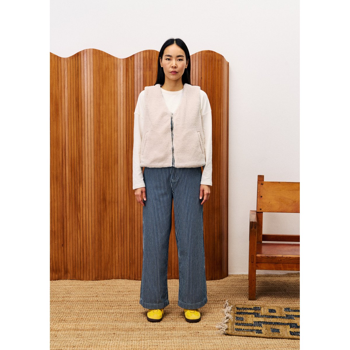 Gilet  en coton CYMRIC bleu jean, FRNCH