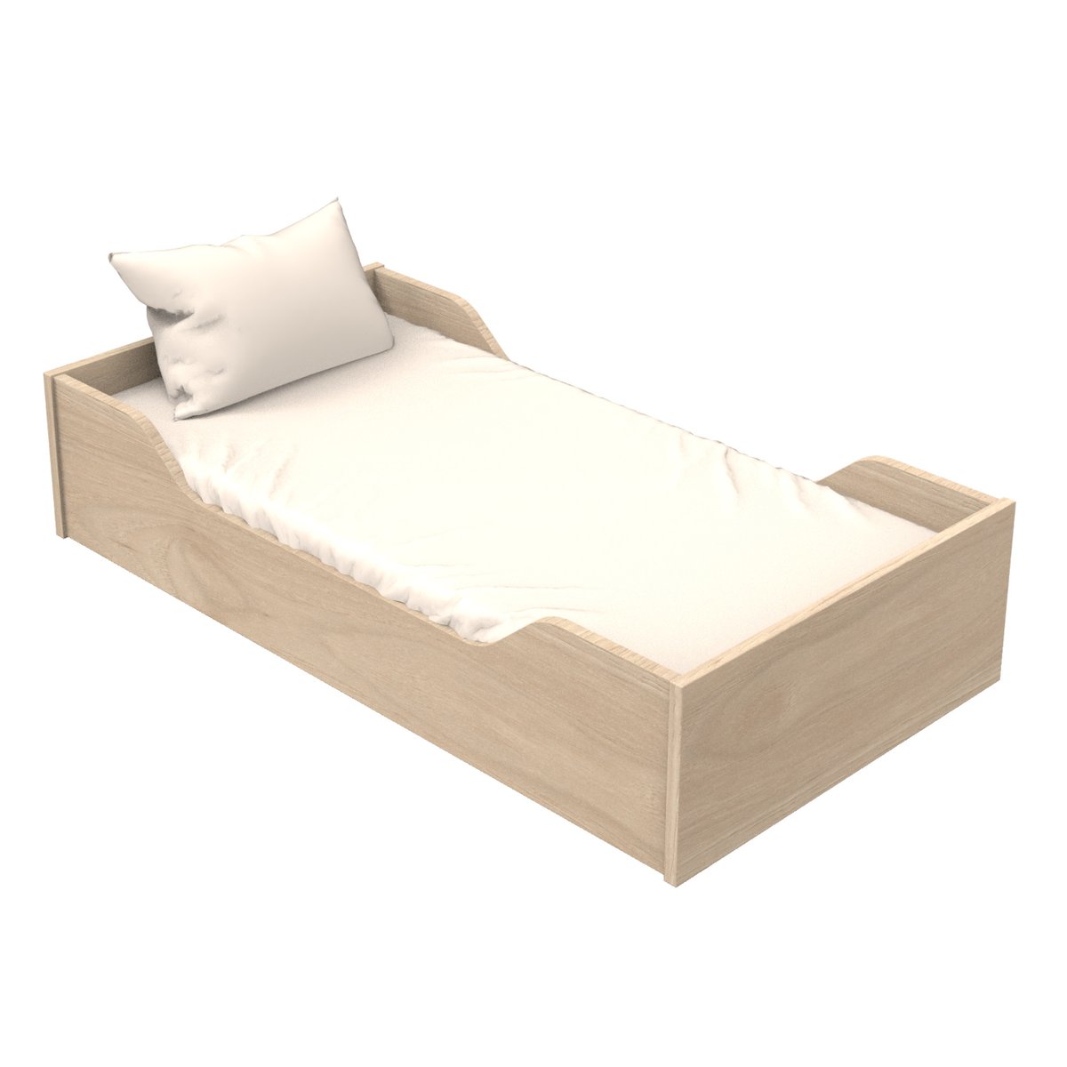 Lit évolutif - Little Big Bed en bois décor chêne suave marron, SAUTHON