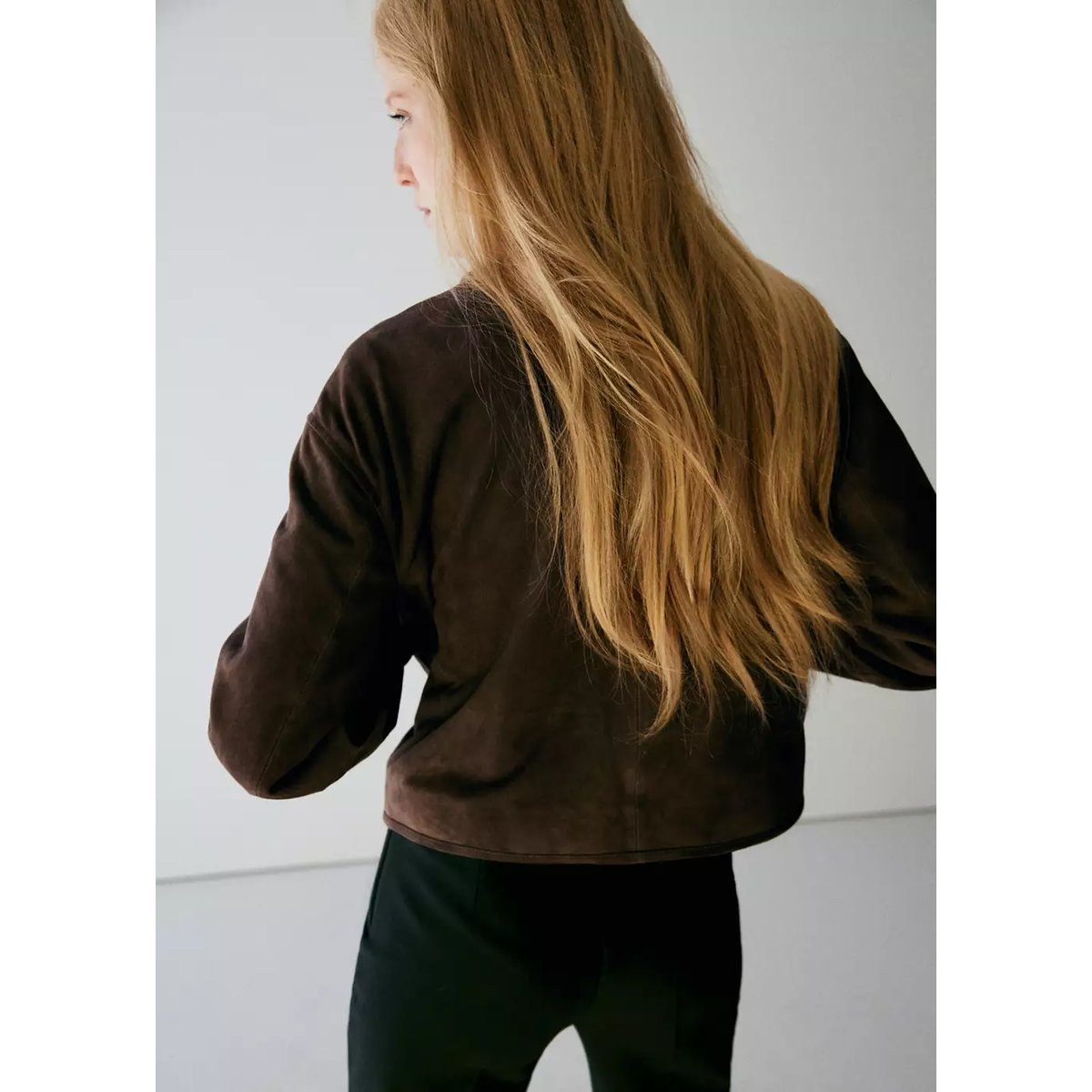 Veste daim poches kaki, MANGO