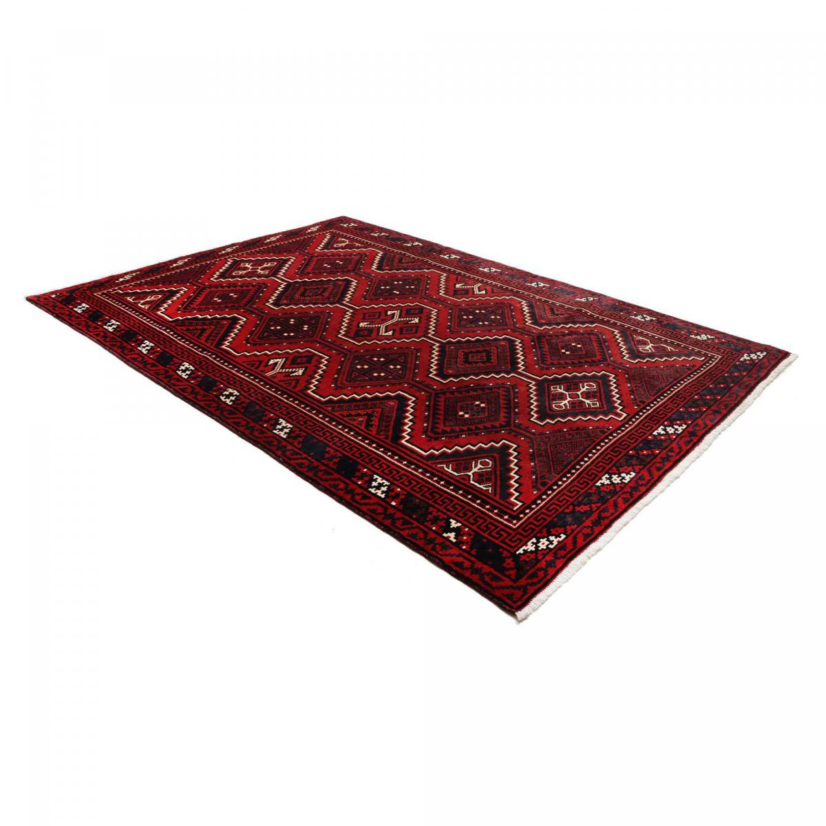Tapis d'orient, motif oriental, noué main en laine, LORI 4 rouge, crème, noir, UN AMOUR DE TAPIS