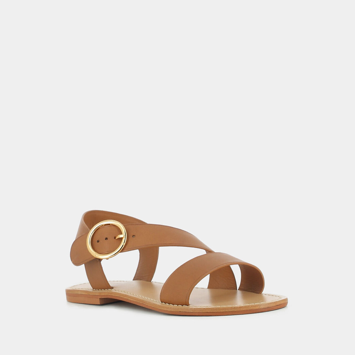 Sandales plates en cuir, Wablo cognac, JONAK