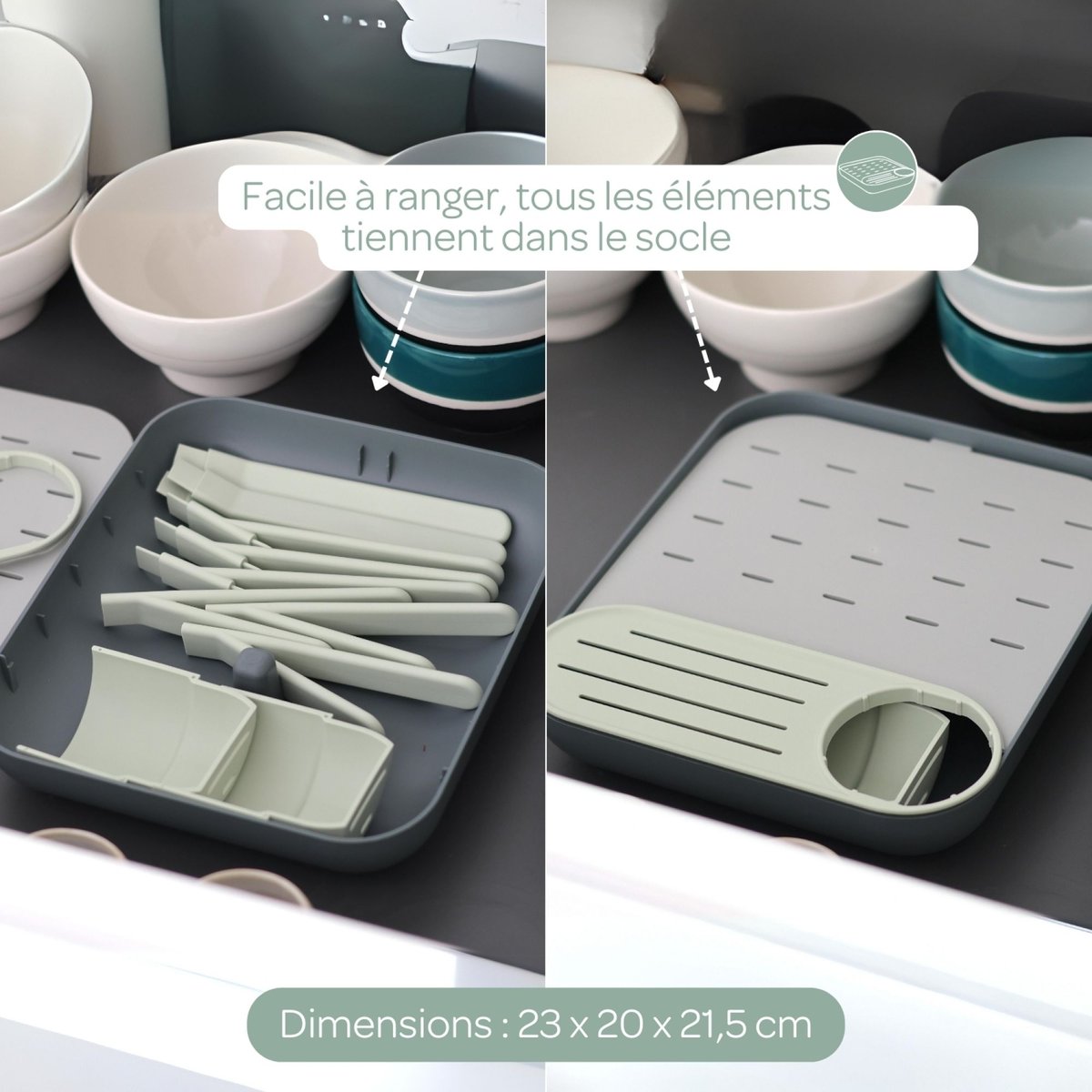 Egoutte biberons grande capacité modulable et évolutif misty, mineral, BEABA