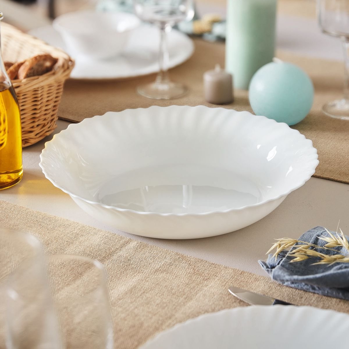 Plat blanc 28cm -FESTON blanc, LUMINARC
