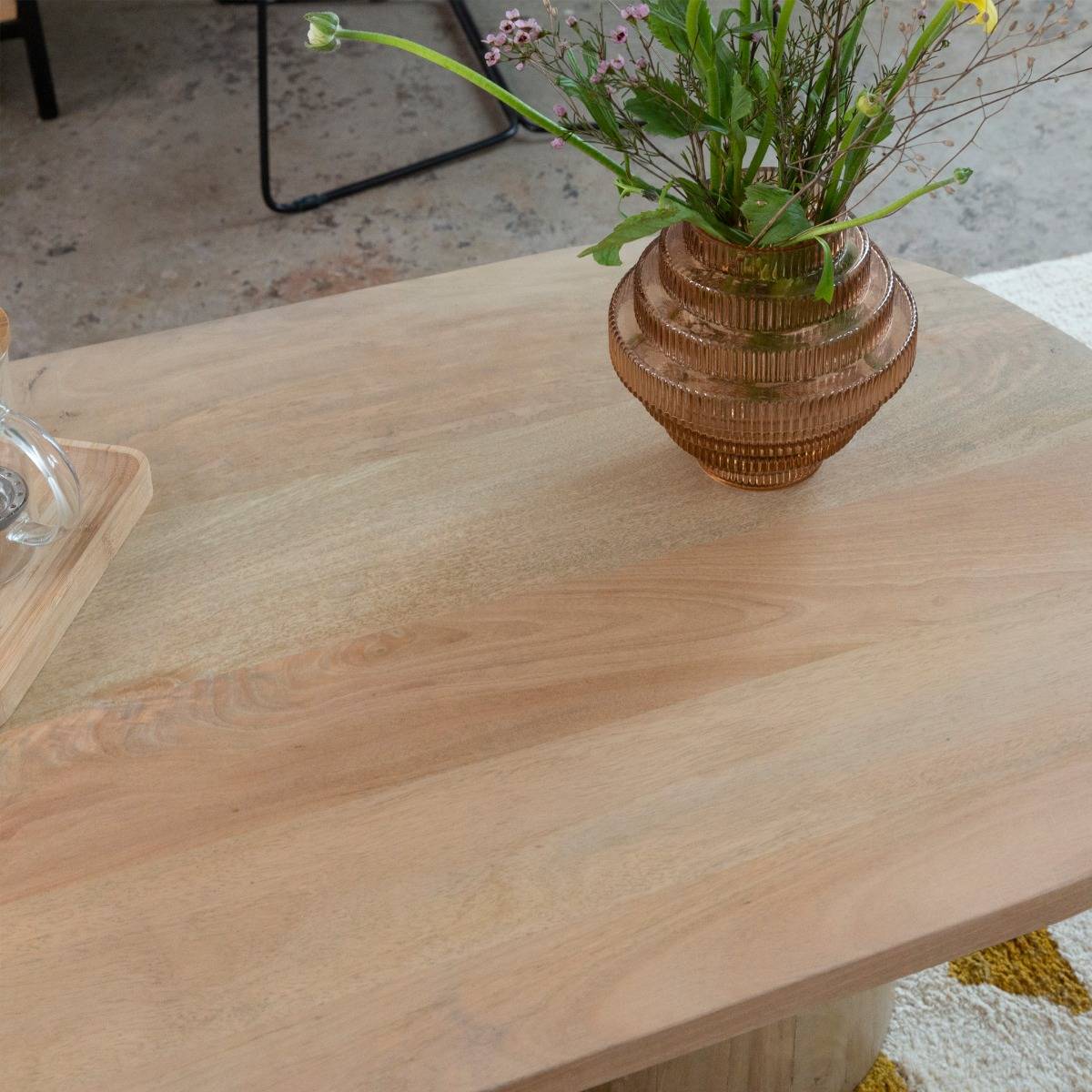 Table basse en bois de manguier EDOUARD bois clair, MADE IN MEUBLES 