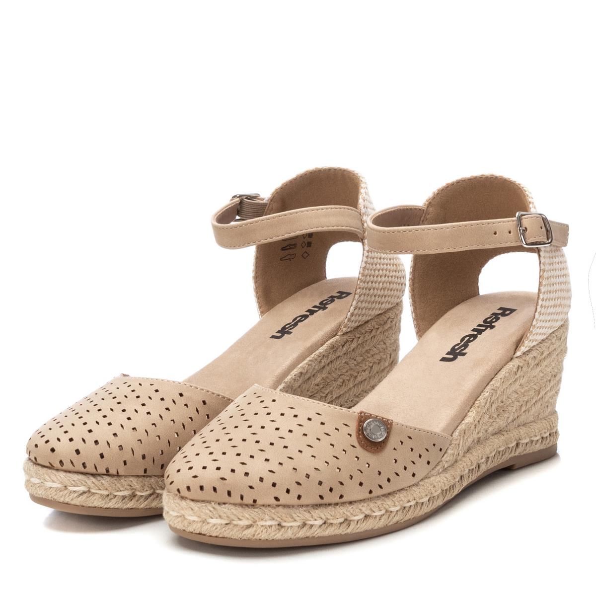 Chaussure Espadrilles Coin Décontractée Boucle taupe, REFRESH