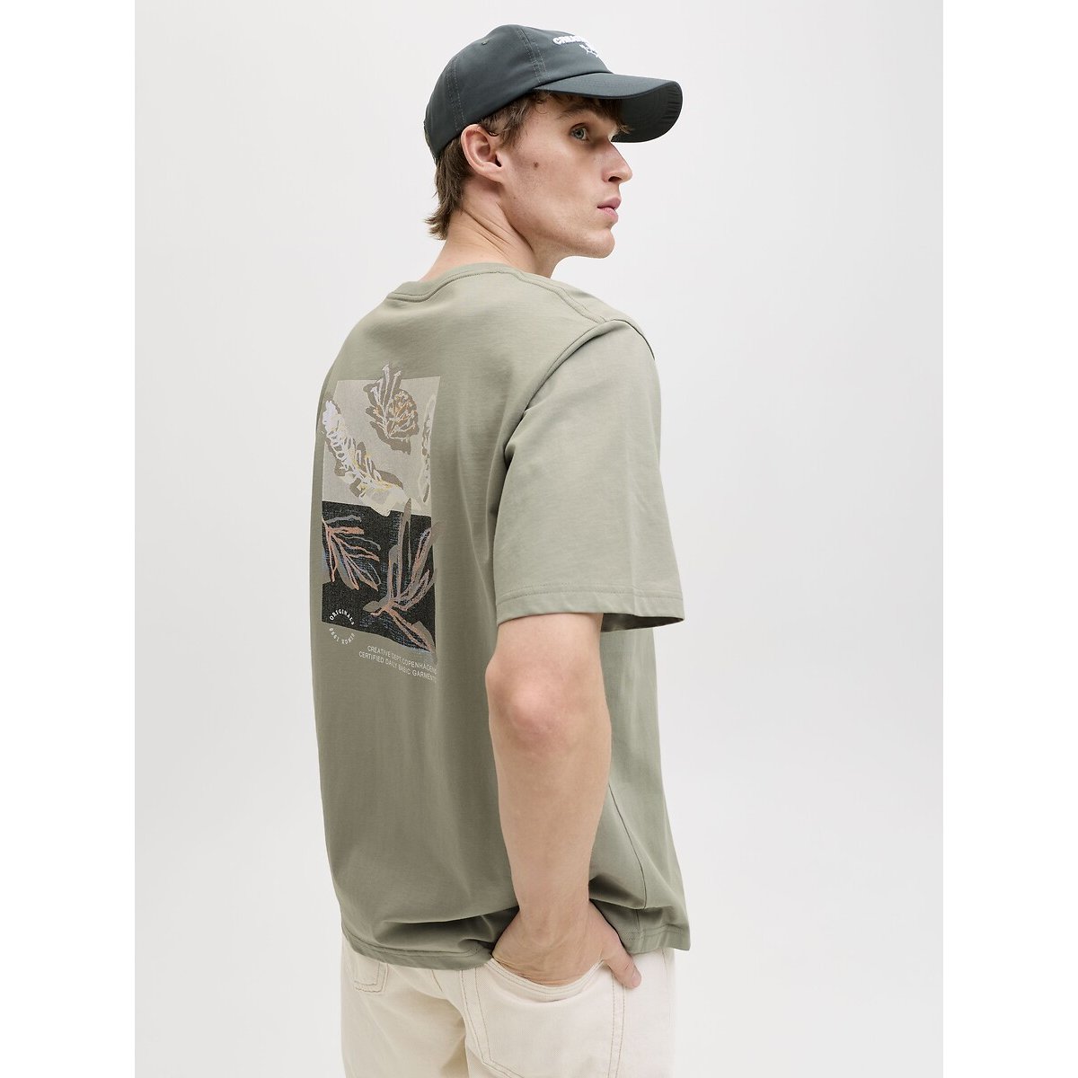T-shirt manches courtes vert kaki, JACK & JONES