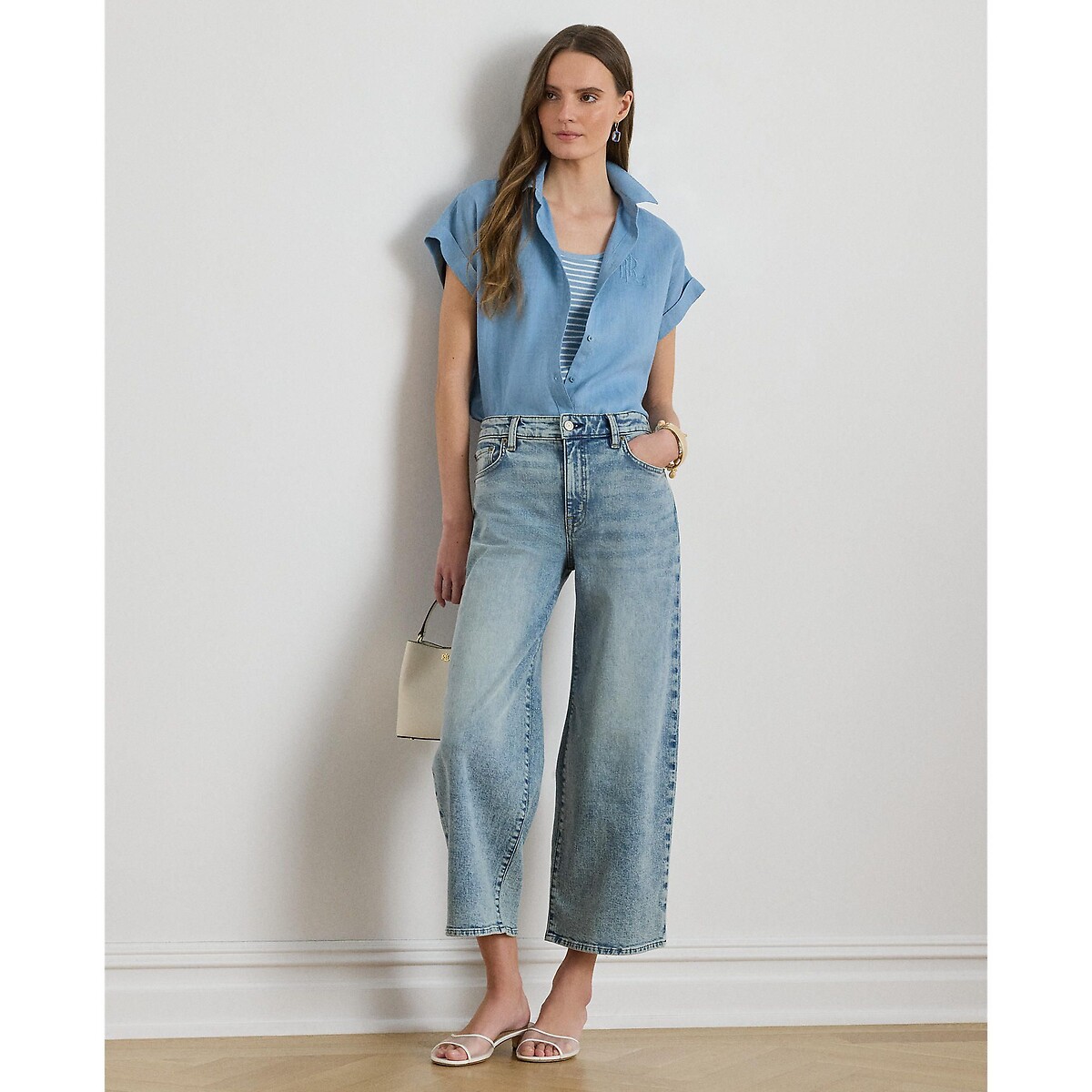 Chemise en lin manches courtes, BROONO bleu clair, LAUREN RALPH LAUREN