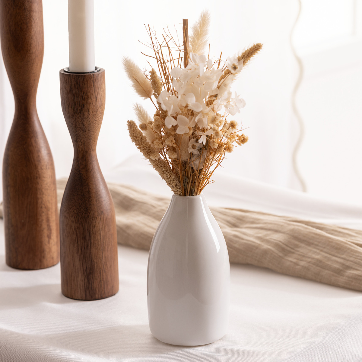Composition fleurs séchées FLORAL COLLECTION beige, ATMOSPHERA
