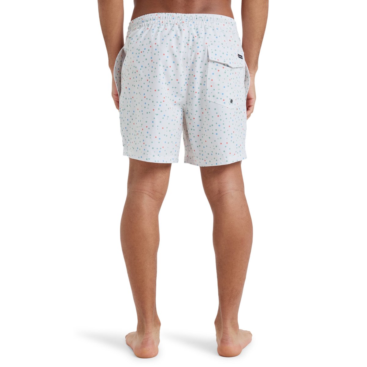 Short de bain SURFSILK STRAIGHT 16" blanc snow white mini chaos, QUIKSILVER
