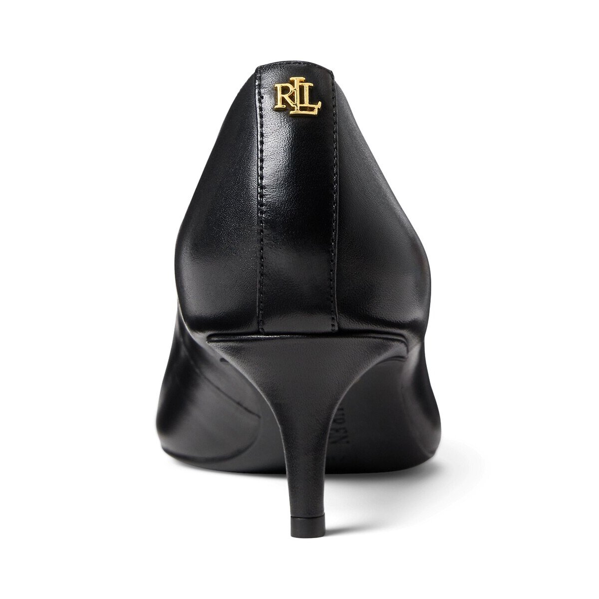 Escarpins kitten-heel en cuir Adrienne noir, LAUREN RALPH LAUREN