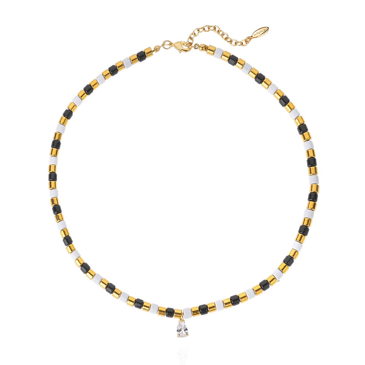 Collier avec perles et pampille en crystal SARBAKANE noir, HIPANEMA