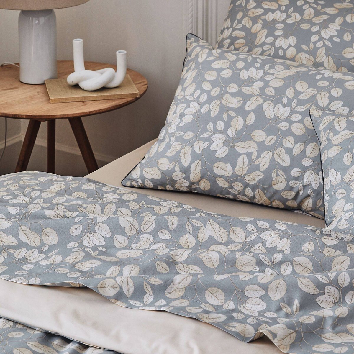 Housse de couette coton percale LISON GRIS gris, TRADILINGE