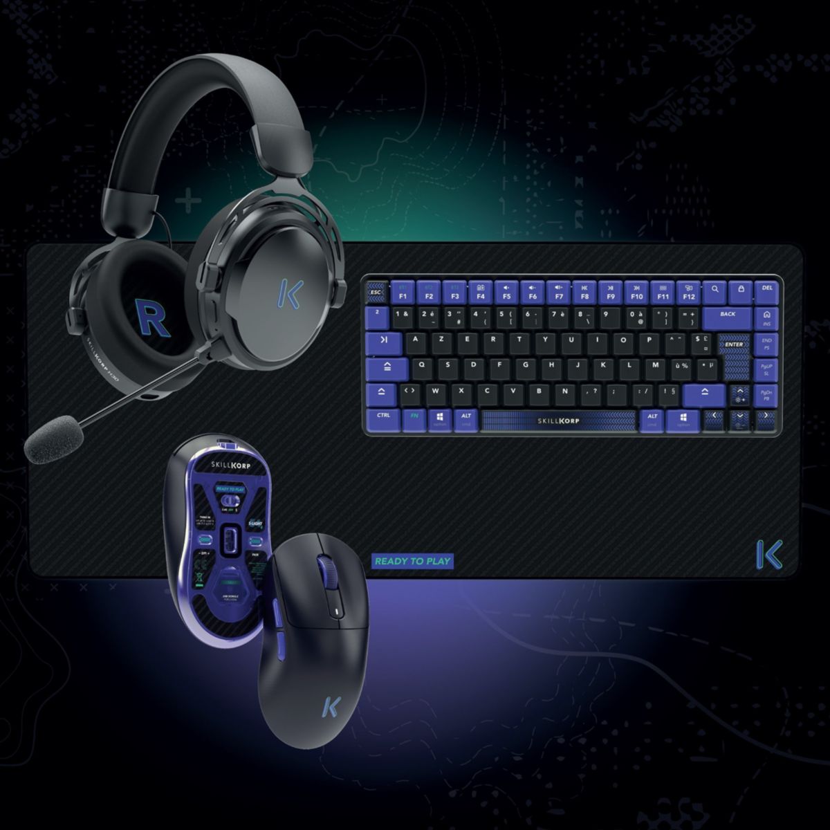Souris Gamer Sans Fil M20 Noir Ultimate 1K couleur unique, SKILLKORP