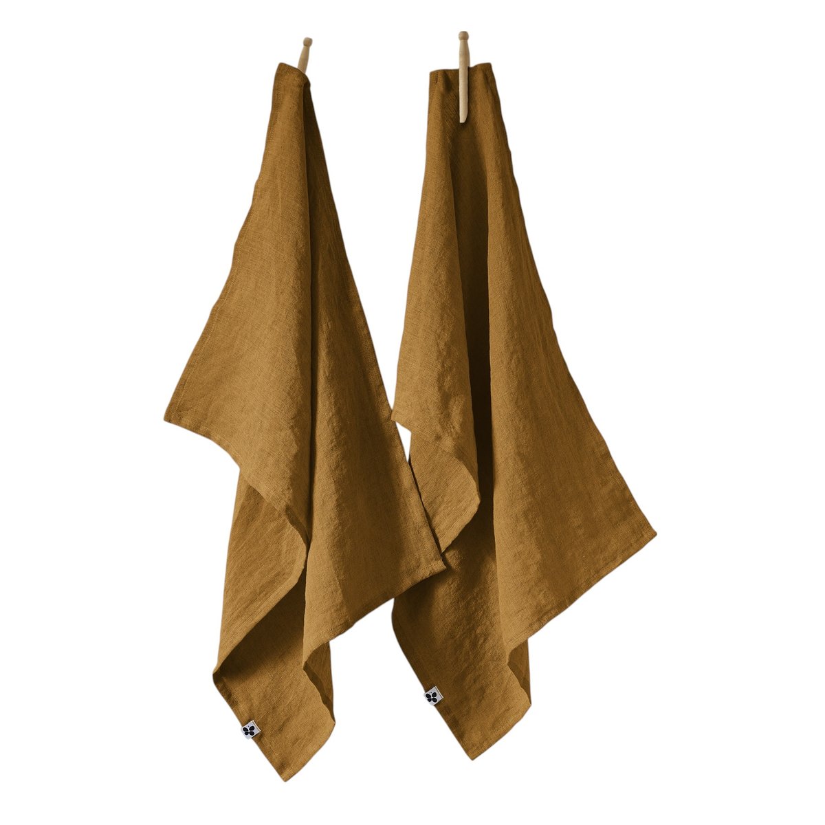 Lot de 2 torchon essuie-vaisselle lin Collection Soline caramel, EDEN