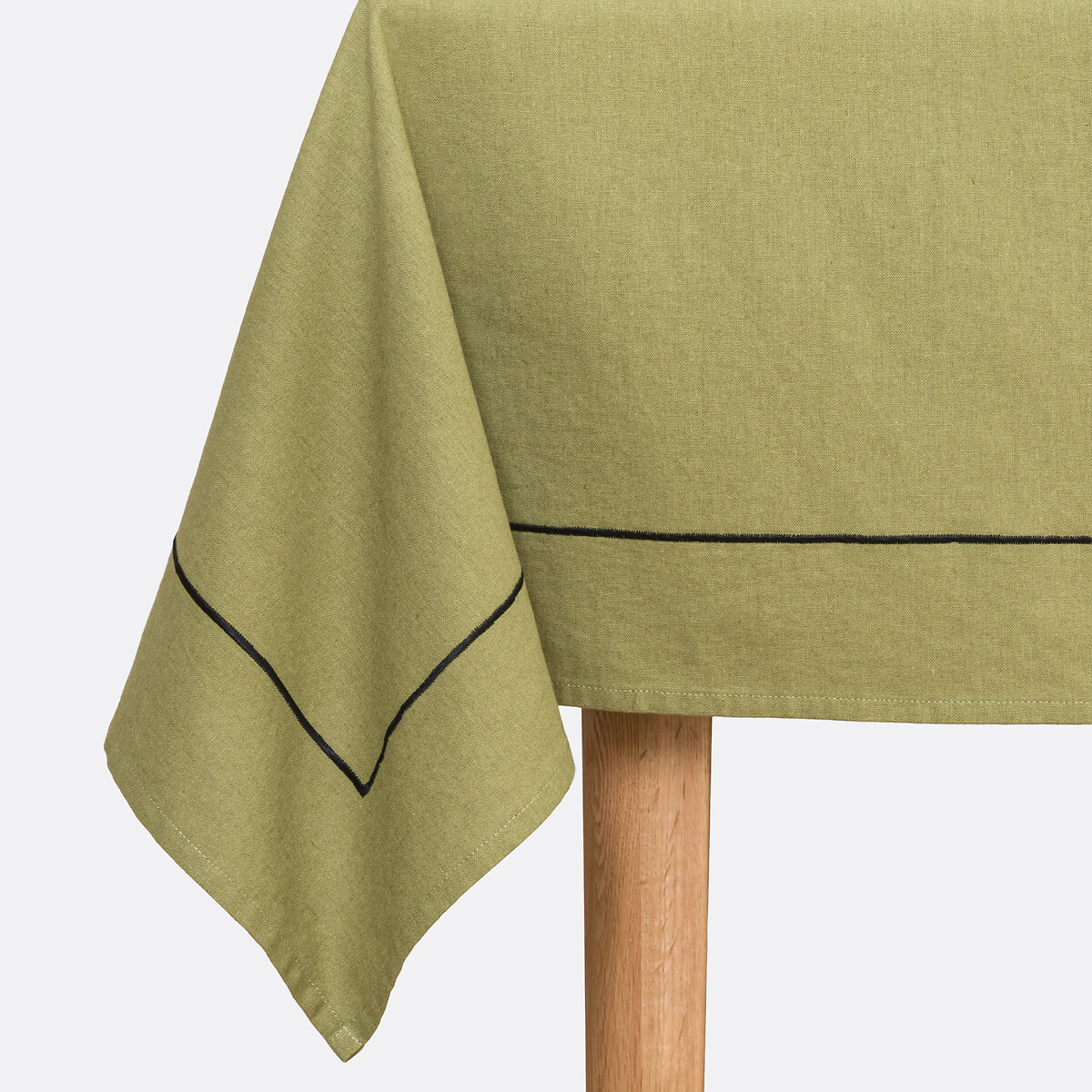 Nappe lin/coton lavé Métis Bourdon vert pesto, LA REDOUTE INTERIEURS