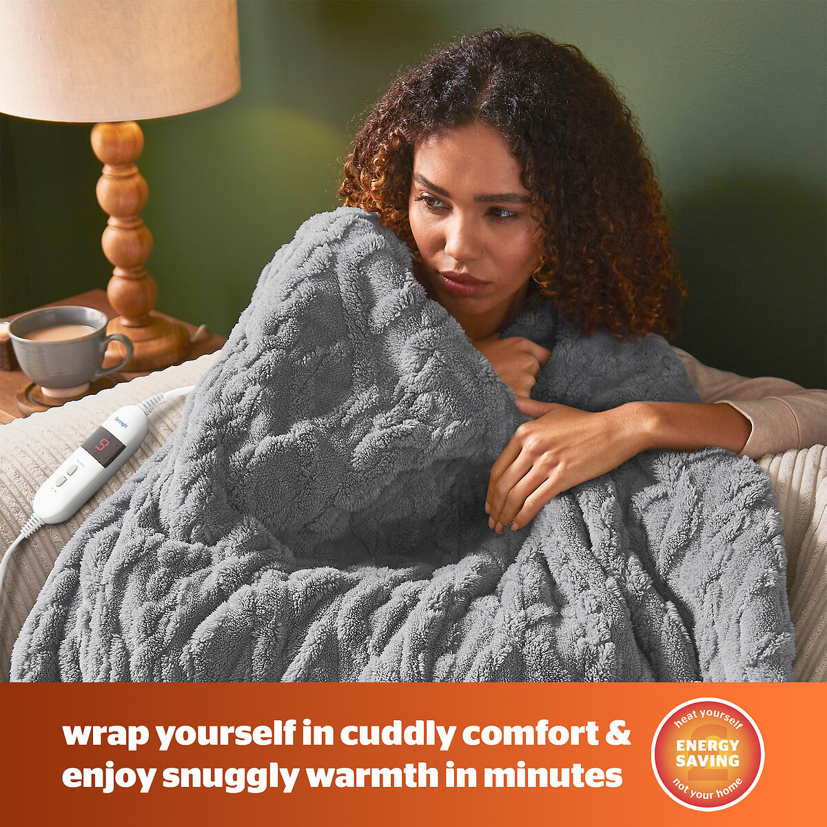 Luxury Super Cosy Heated Throw grey, SILENTNIGHT