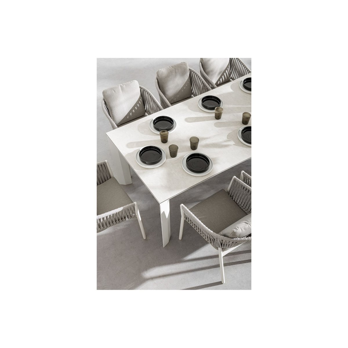 Fauteuils de jardin en métal et polypropylène (lot de 4) - CANNES blanc, HELLIN, DEPUIS 1862