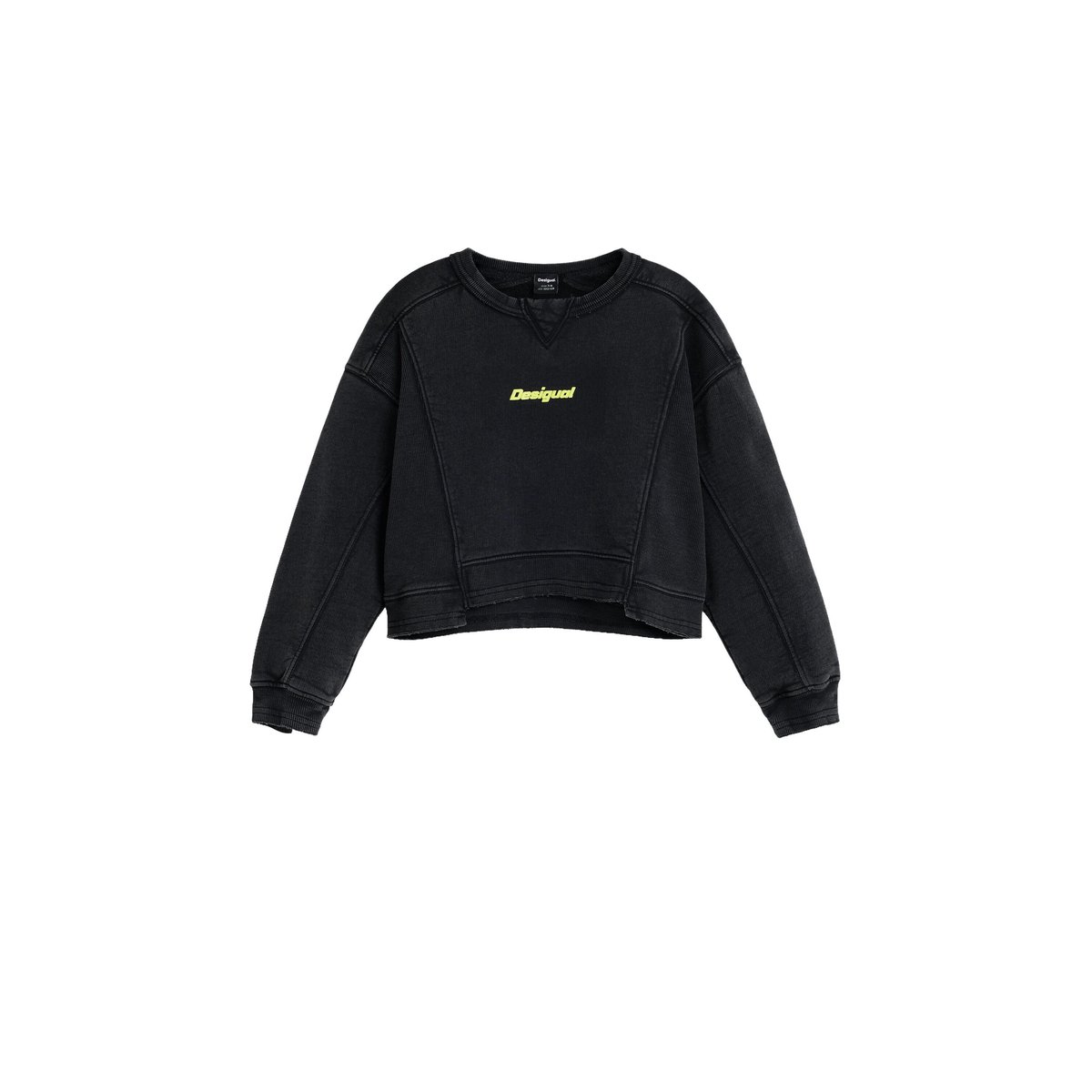 Sweat-shirt coutures logo noir, DESIGUAL