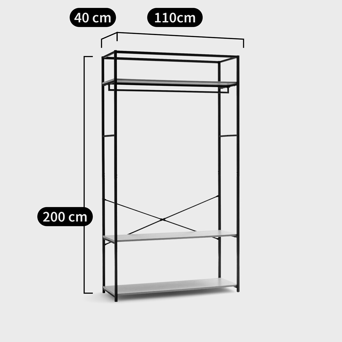 Module de dressing L110 cm, ADARBI noir/bois, LA REDOUTE INTERIEURS
