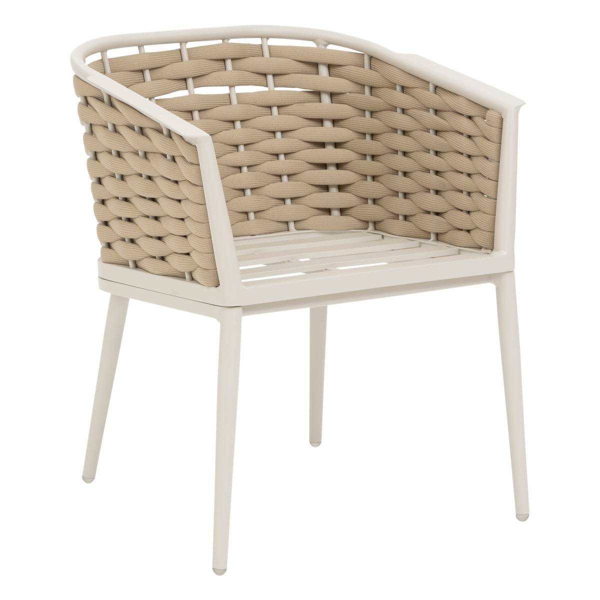 Lot de 2 fauteuils de jardin en aluminium et corde tressée YCONIA argile, HESPERIDE
