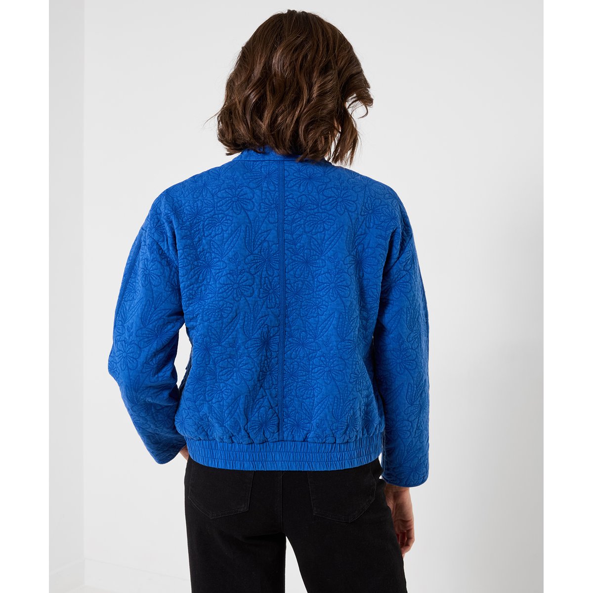Veste Matelassée Brodée Fleurie Lola bleu, JOE BROWNS