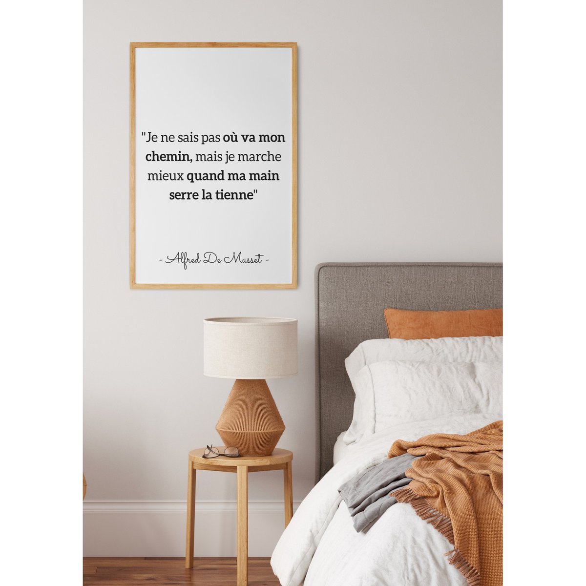 Affiche citation Alfred de Musset 'Je ne sais pas...' blanc, L'AFFICHERIE