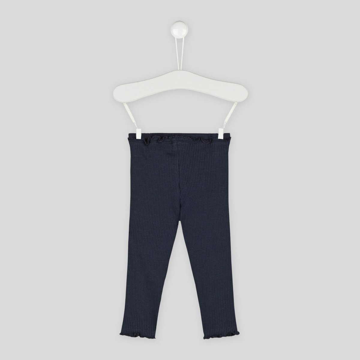 Legging côtelé uni en coton BIO GOTS marine, BOUT'CHOU