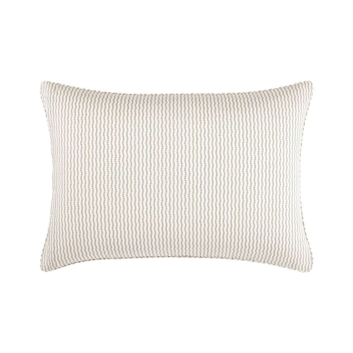 Taie d'oreiller en percale de coton vert, BERGAMOTE a motif, DESFORGES