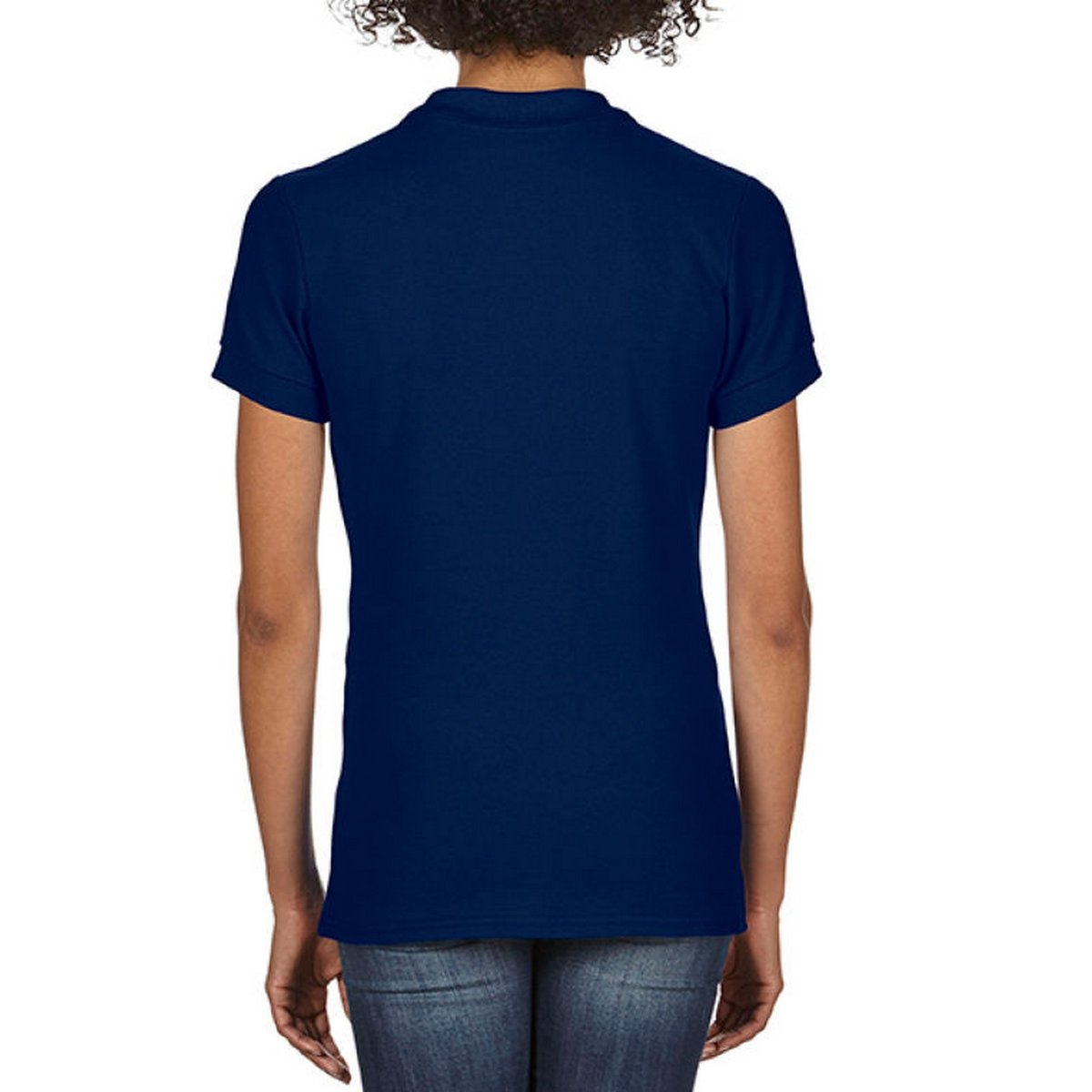 Polo uni semi-cintré bleu marine, GILDAN
