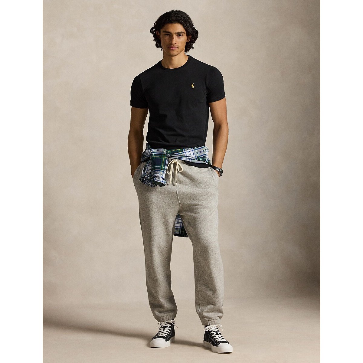 T-shirt de manga curta, CUSTOM SLIM FIT preto , POLO RALPH LAUREN