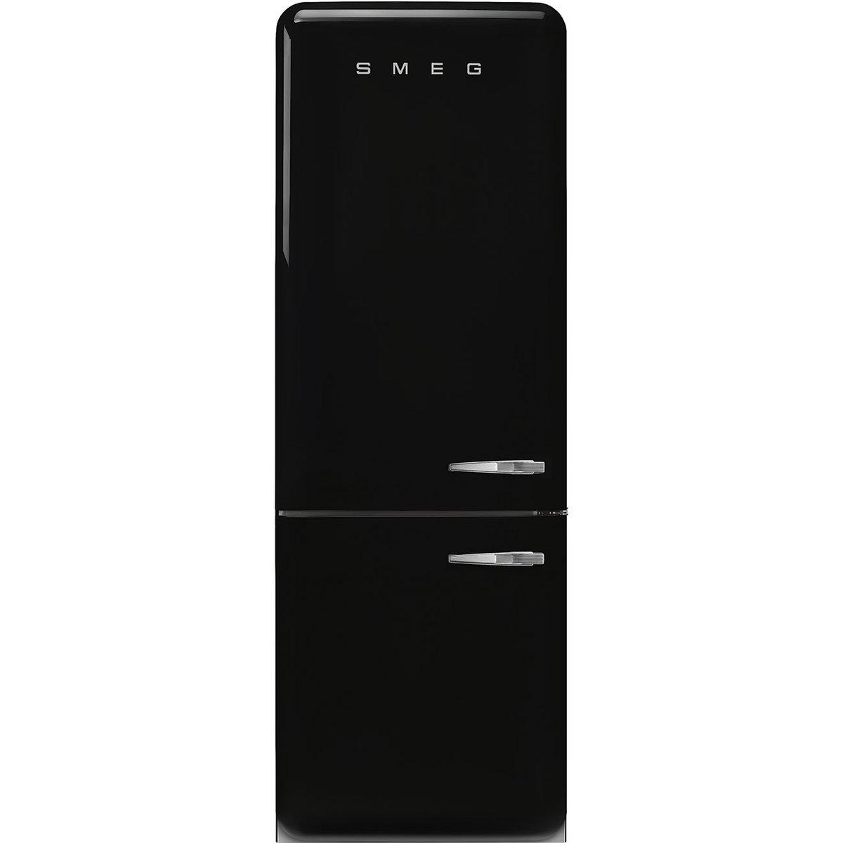 Réfrigérateur 2 portes combiné poignées à droite FAB38 noir brillant, SMEG