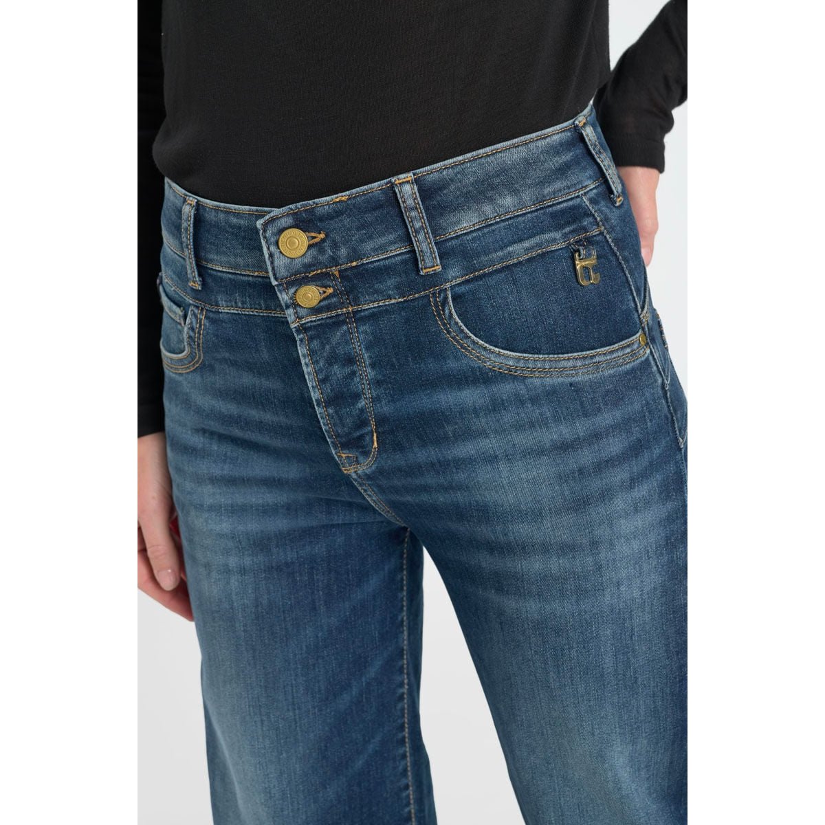 Jeans loose, large pulp wide leg , 7/8ème blue, LE TEMPS DES CERISES
