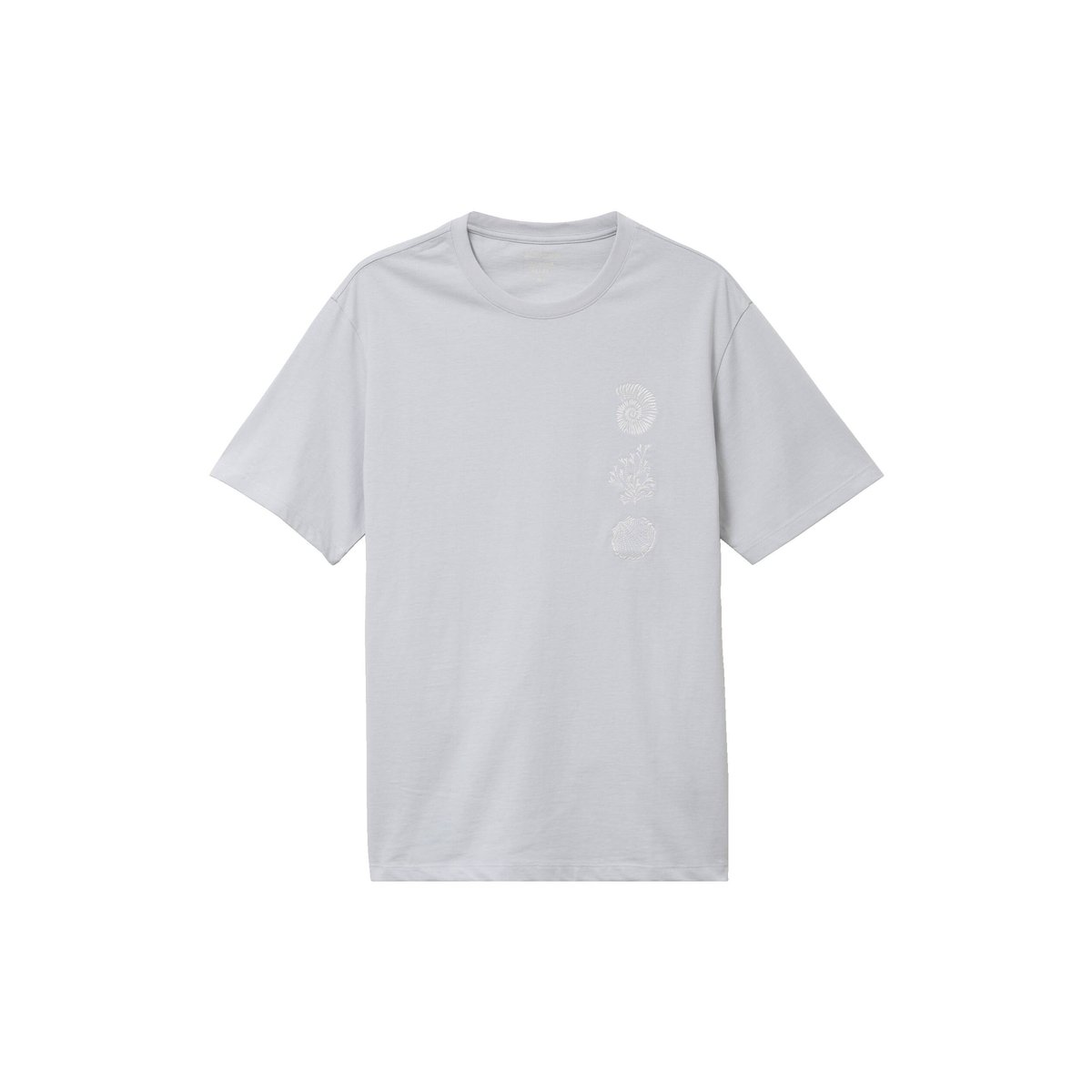T-shirt ample en coton manches courtes gris clair, BONOBO