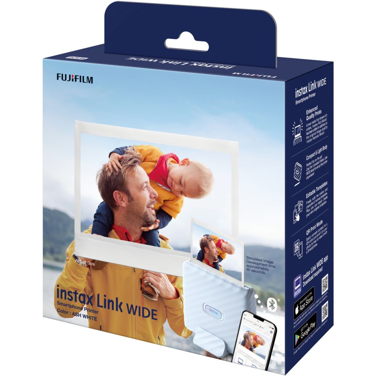 Imprimante photo portable Instax Link Wide White blanc, FUJIFILM