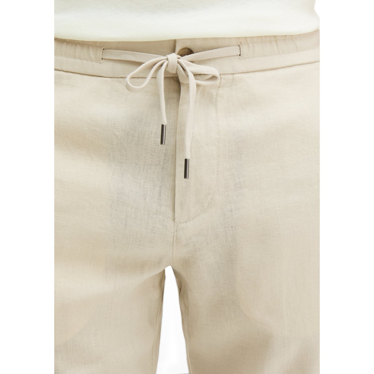 Pantalon en lin modèle Morot Jogger avec ceinture élastique gris clair, MARC O'POLO