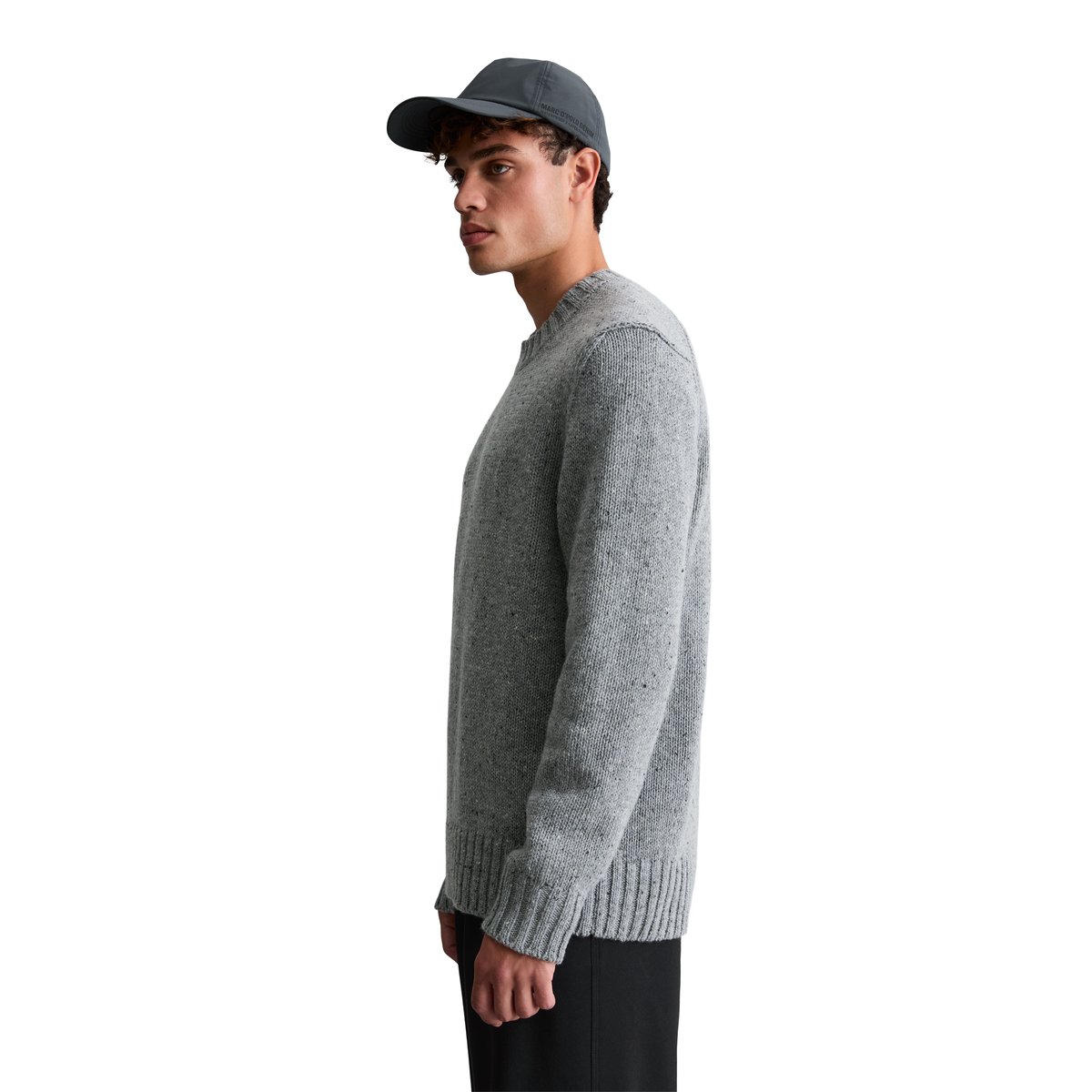 Pull coupe classique en mélange de laine vierge douce gris, MARC O’POLO DENIM