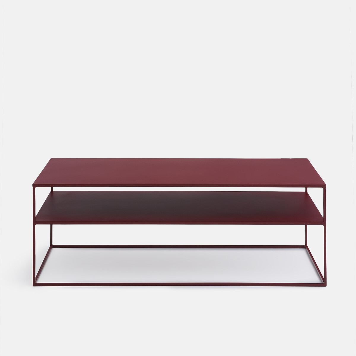 Table basse double plateau en métal acier, MIVA bordeaux, LA REDOUTE INTERIEURS